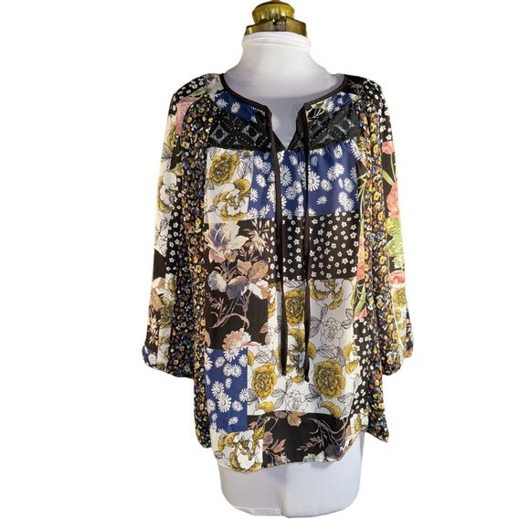 Hope Springs Boho Floral Summer Shirt Women Size Medium - Picture 10 of 16
